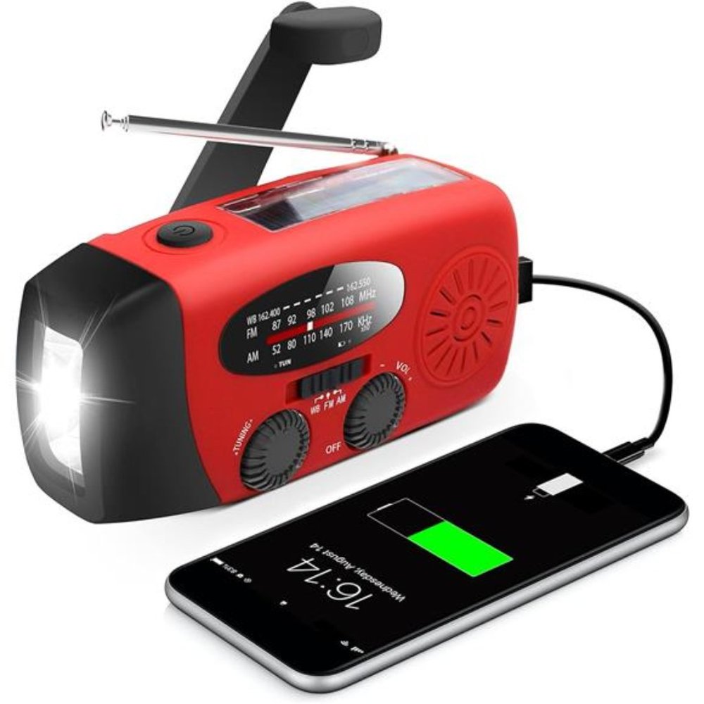 Emergency Hand Crank Radio with LED Flashlight for Emergency,AM/FM NOAA Portable
